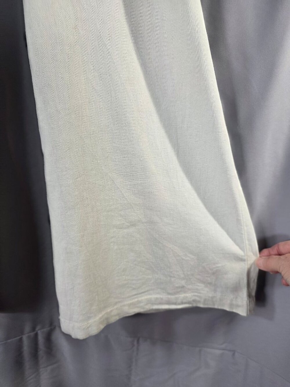 Old Navy Cream Linen Blend High-Rise Fold over Waist Women's Medium - Picture 5 of 10